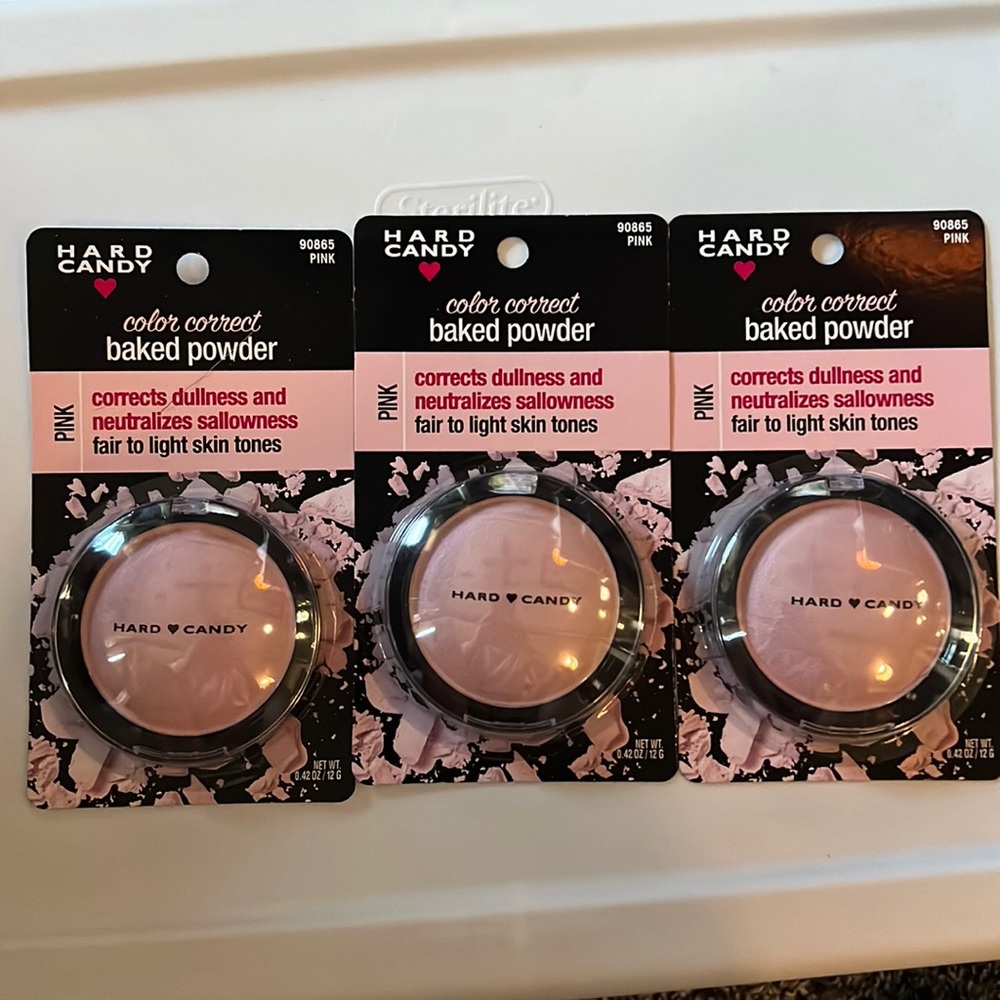 Hard candy 3 pack fair to light skin tones color correct baked powder